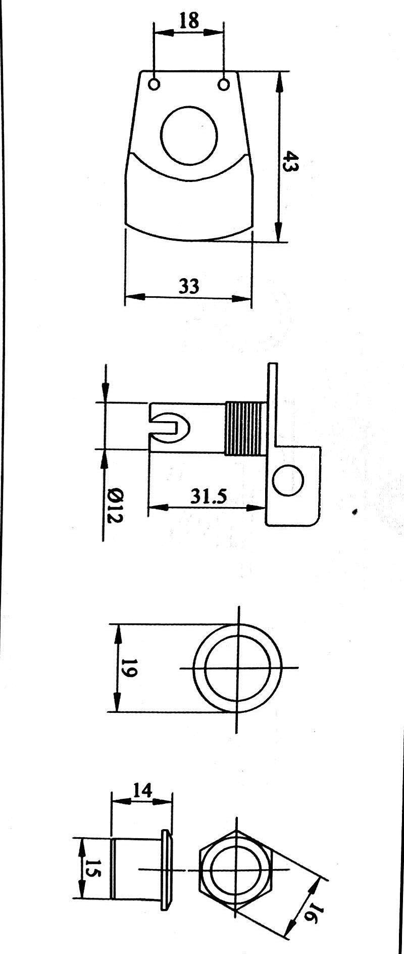 Guyker Bass Tuners (3R + 2L) - 1:26 Ratio Open Gear Tuning Key Pegs Machine Head Replacement for Electric Jazz Guitar Bass or Pr